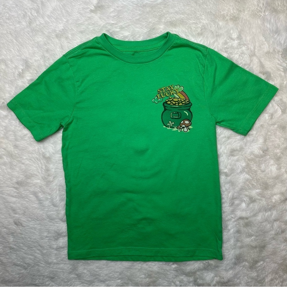 Wonder Nation St. Patrickโs Day Stay Lucky T-Shirt Green Size 7